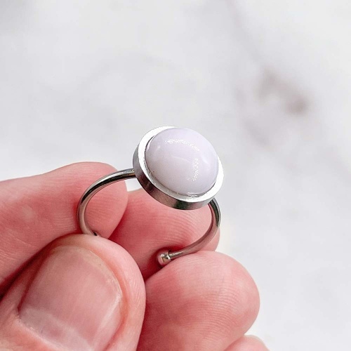 Кольцо с опалом розовым