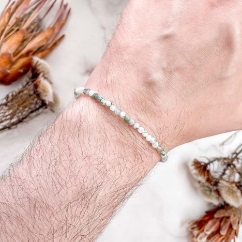 Браслет из агата мохового (огранка)