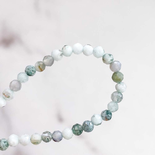 Браслет из агата мохового (огранка)