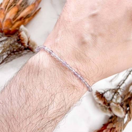 Браслет из аметиста лавандового (огранка)