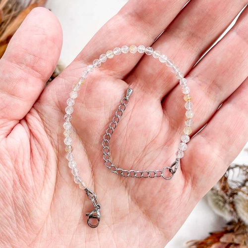 Браслет из кварца с рутилом (огранка)