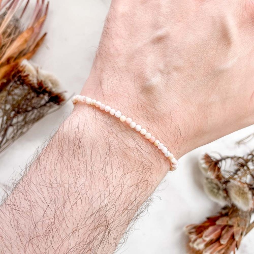 Браслет из опала розового (огранка)