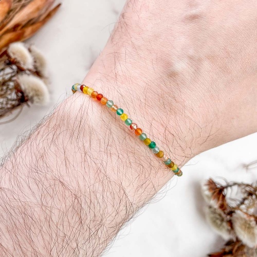 Браслет из агата тонированного (огранка)