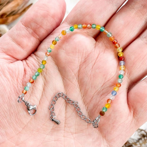 Браслет из агата тонированного (огранка)