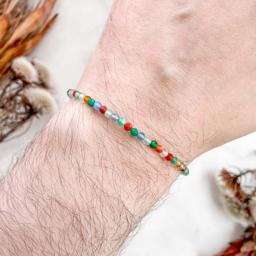 Браслет из агата тонированного (огранка)