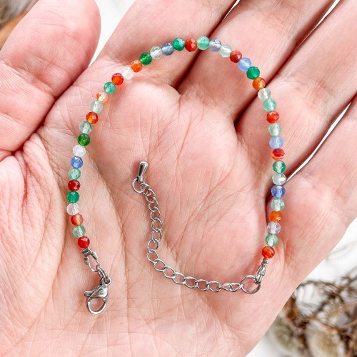 Браслет из агата тонированного (огранка)