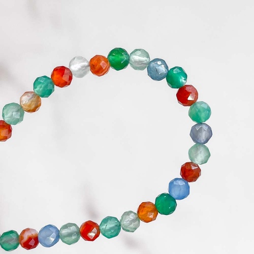 Браслет из агата тонированного (огранка)