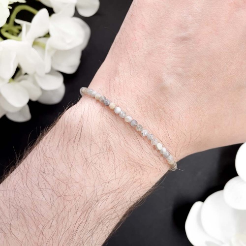 Браслет из лабрадора (лабрадорита) (огранка)