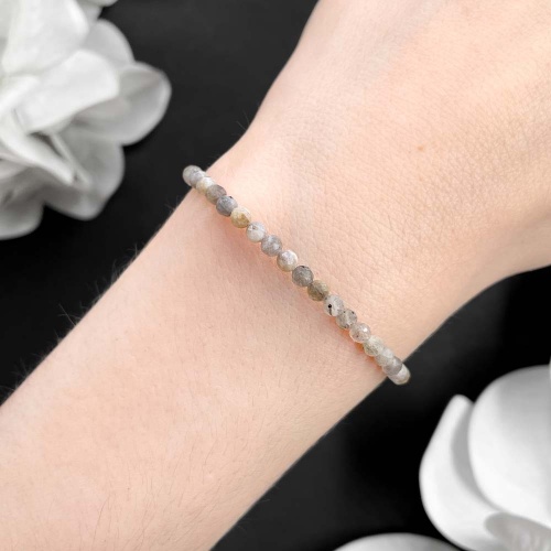 Браслет из лабрадора (лабрадорита) (огранка)