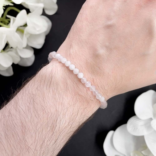 Браслет из кварца розового (огранка)