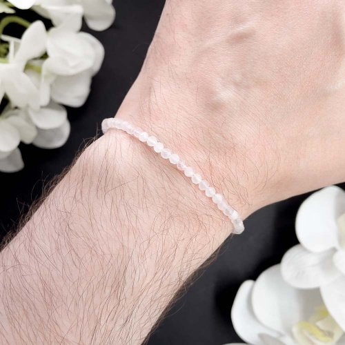 Браслет из кварца розового (огранка)