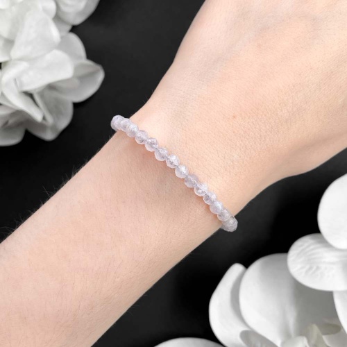 Браслет из халцедона голубого (огранка)