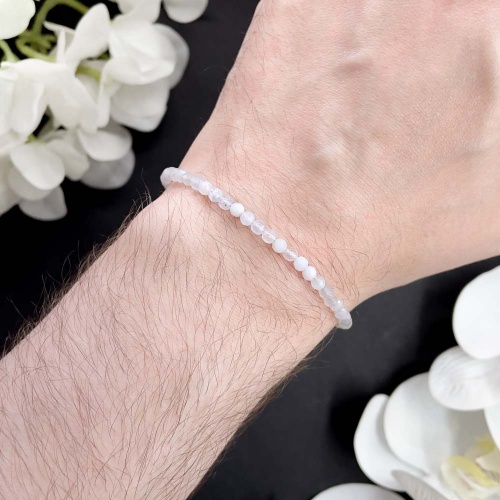 Браслет из агата голубого "сапфирин" (огранка)