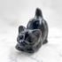 Фигурка кота из обсидиана серебристого