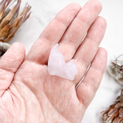 Фигурка кота из кварца розового