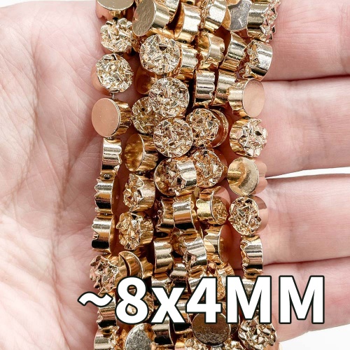 Нить бусин из геметина 8х4 мм