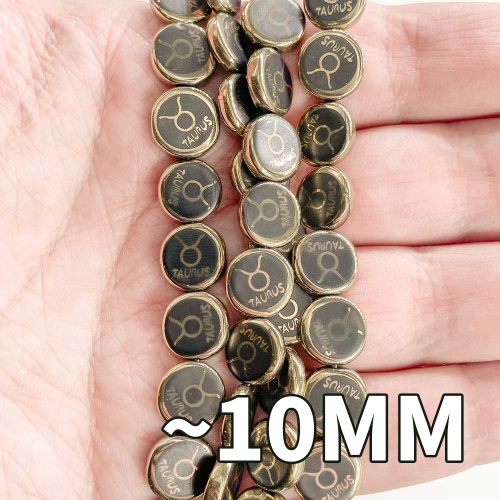 Нить бусин "Телец" из геметина 10 мм