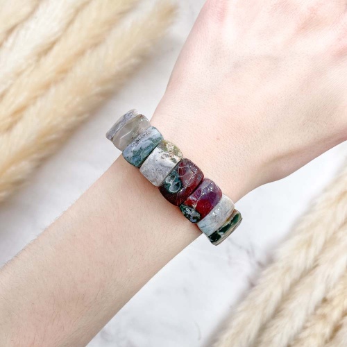 Браслет из агата мохового