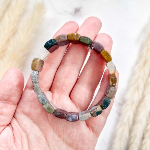 Браслет из агата мохового