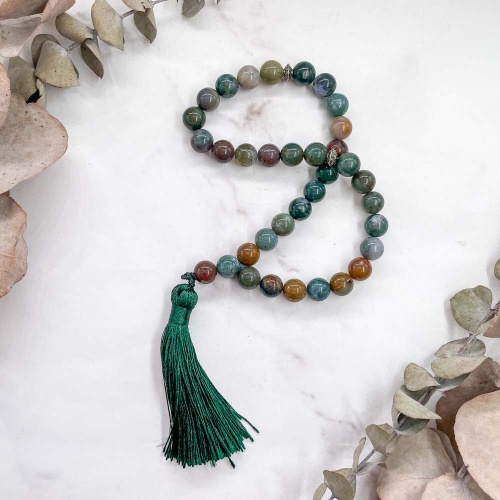 Четки из агата мохового 33 бусины