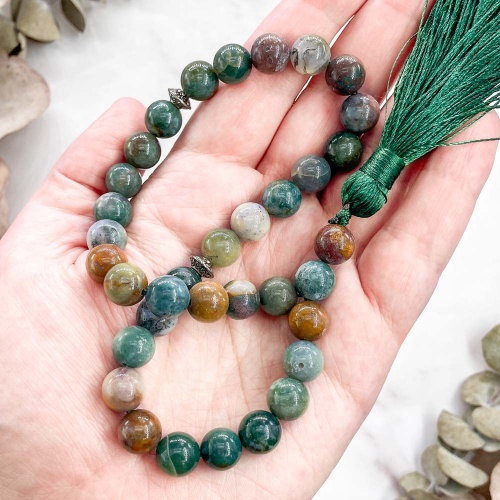 Четки из агата мохового 33 бусины