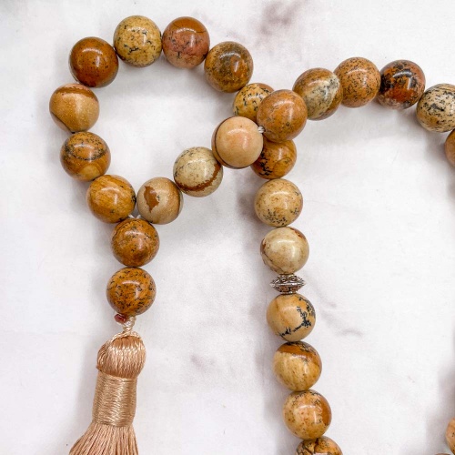 Четки из известняка пейзажного 33 бусины