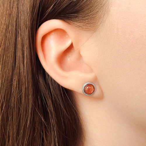 Пусеты из солнечного камня