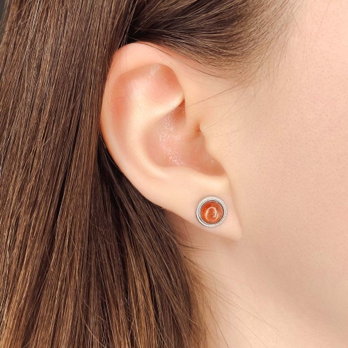 Пусеты из солнечного камня