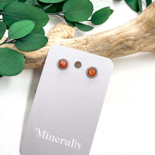 Пусеты из солнечного камня