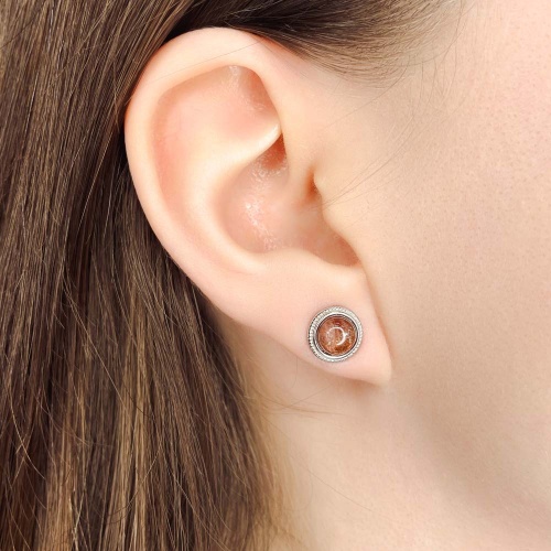 Пусеты из солнечного камня