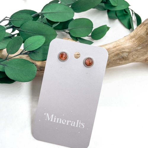 Пусеты из солнечного камня