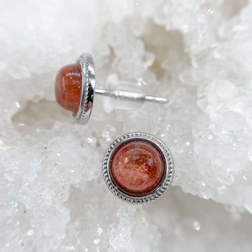 Пусеты из солнечного камня