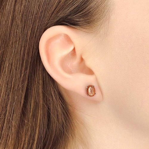 Пусеты из солнечного камня