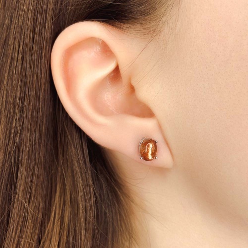 Пусеты из солнечного камня