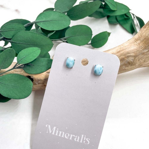 Пусеты из ларимара