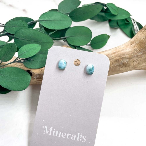 Пусеты из ларимара