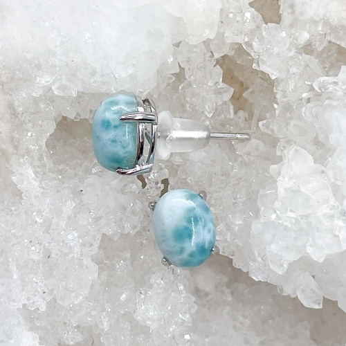 Пусеты из ларимара