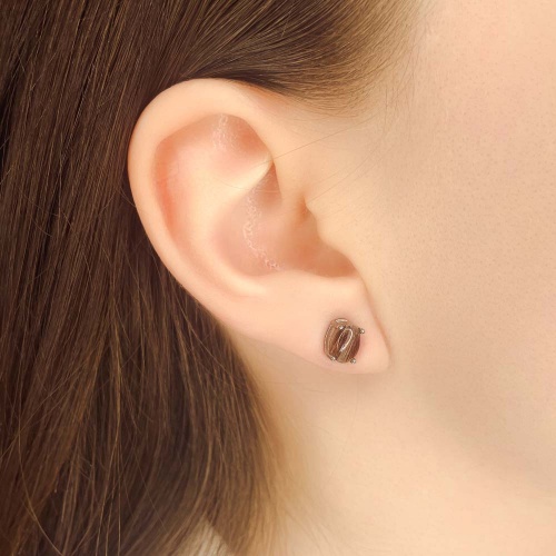 Пусеты из кварца с рутилом