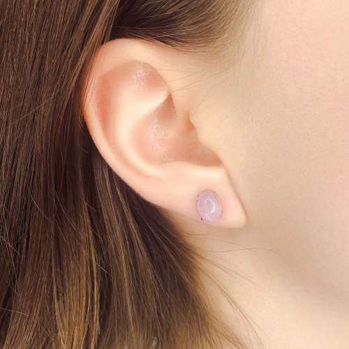 Пусеты из кунцита