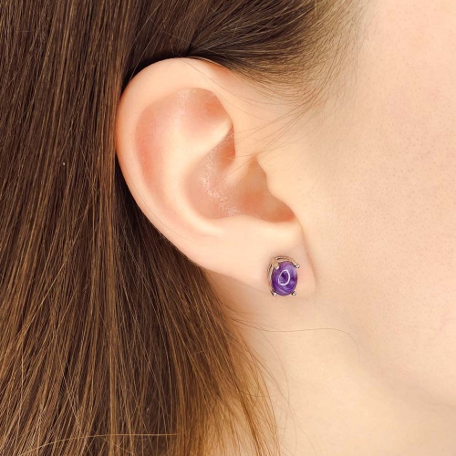 Пусеты из чароита