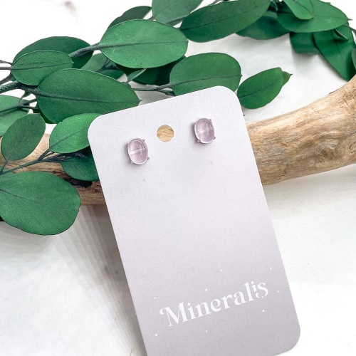 Пусеты из кварца розового