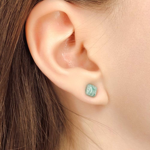 Пусеты из амазонита