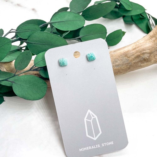 Пусеты из амазонита