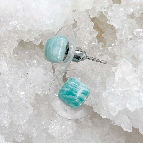 Пусеты из амазонита