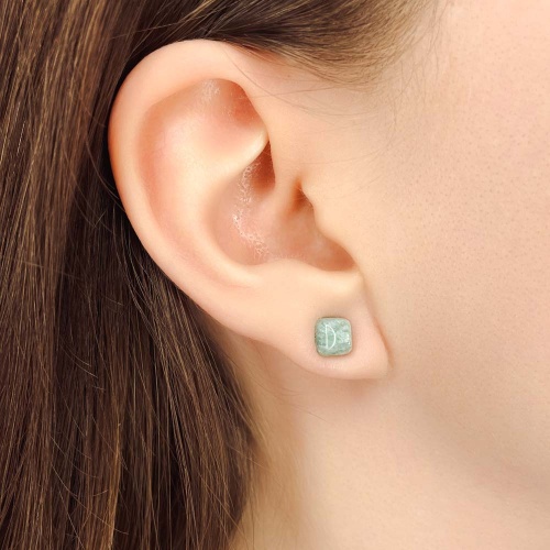 Пусеты из амазонита