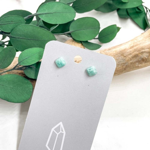 Пусеты из амазонита