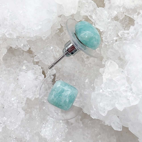 Пусеты из амазонита