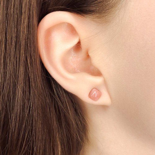 Пусеты из опала розового