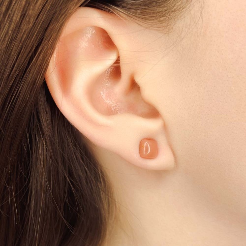 Пусеты из опала розового