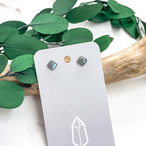 Пусеты из лабрадора (лабрадорита)